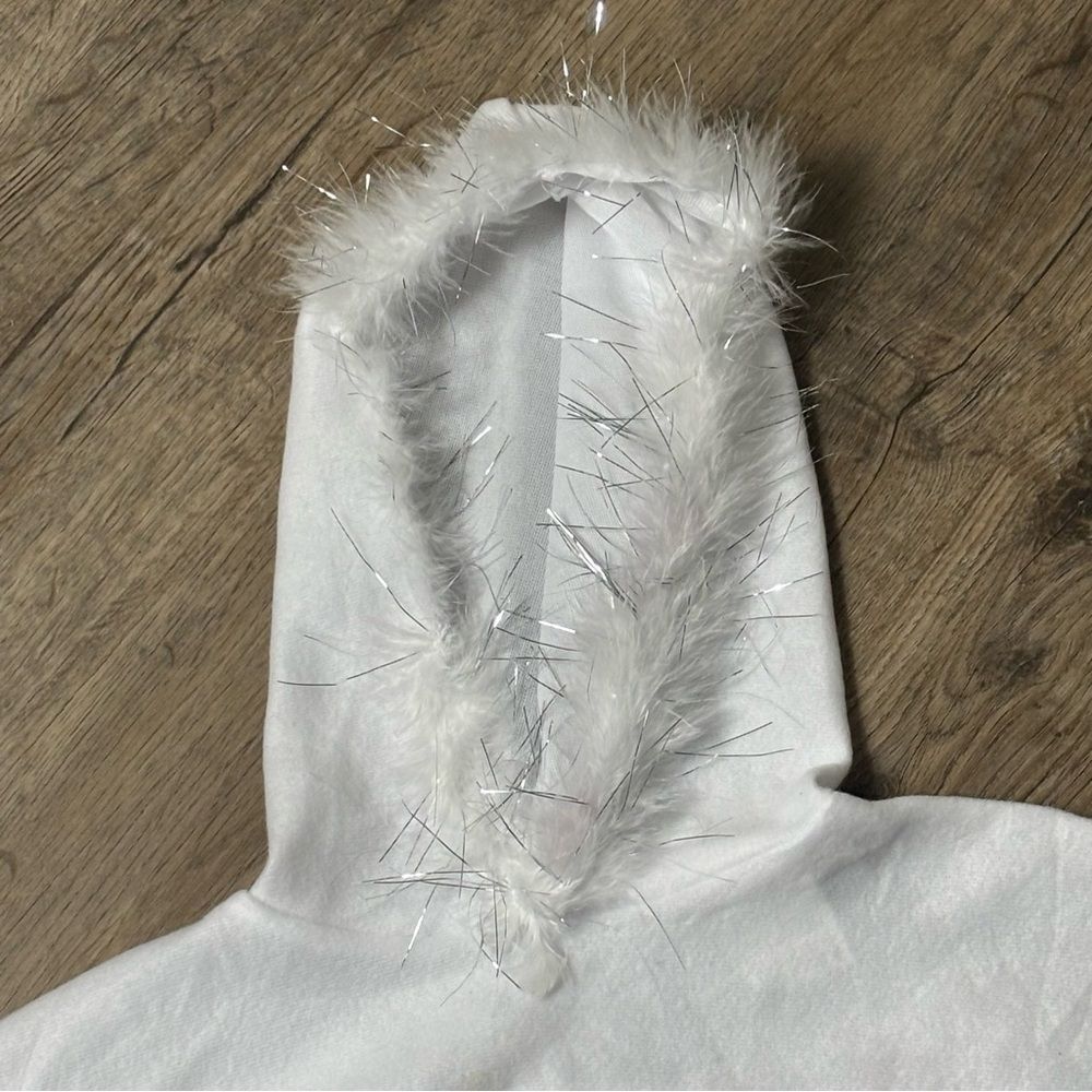 Halloween Ghost Girl Costume Cloak White Hooded Poncho Walmart Size Large EUC - Picture 5 of 10